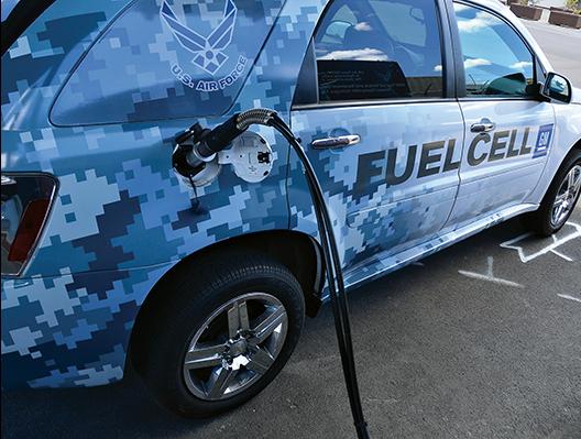 A U.S. Air Force hydrogen fuel cell-powered vehicle