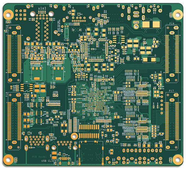 What looks like a photo of a printed circuit board is actually a computer-generated simulation based on computer-aided design files for a board-to-be. Tempo Automation developed this “fabrication simulation” capability while working on a circuit board for the system of cameras and a microphone designed to record the Perseverance rover’s atmospheric entry, descent, and landing on Mars. Credit: Tempo Automation A computer-generated simulation based on computer-aided design files for a board-to-be