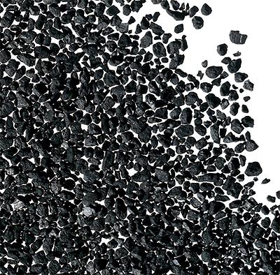 Carbon impregnated with silver ions forms the filter bed for most of Puronics’ product lines. Credit: Puronics Water System Inc. Carbon impregnated with silver ions