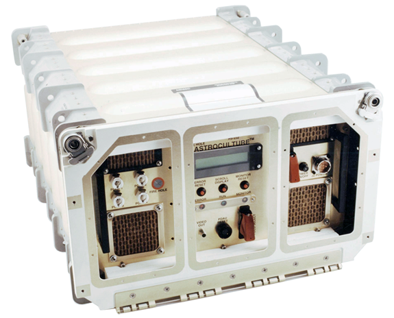 As engineers at the NASA-funded Wisconsin Center for Space Automation and Robotics built the Astroculture plant growth chamber in the 1990s, they came up with photocatalytic oxidation as a way to prevent the buildup of ethylene, a plant growth hormone that accelerates ripening and withering. Credit: NASA NASA Astroculture plant growth chamber