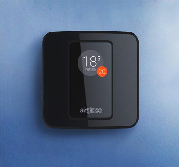 Airgloss’ air quality sensors work in conjunction with a hermostat to regulate ventilation and manage indoor air, sending alerts and reports. During the pandemic, the company learned how the sensors could calculate a space’s risk of COVID-19 spread. Credit: Airgloss Airgloss thermostat