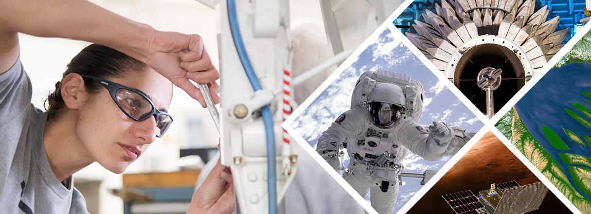 Small businesses partner with NASA to make a difference on Earth and beyond. collage of SBIR images
