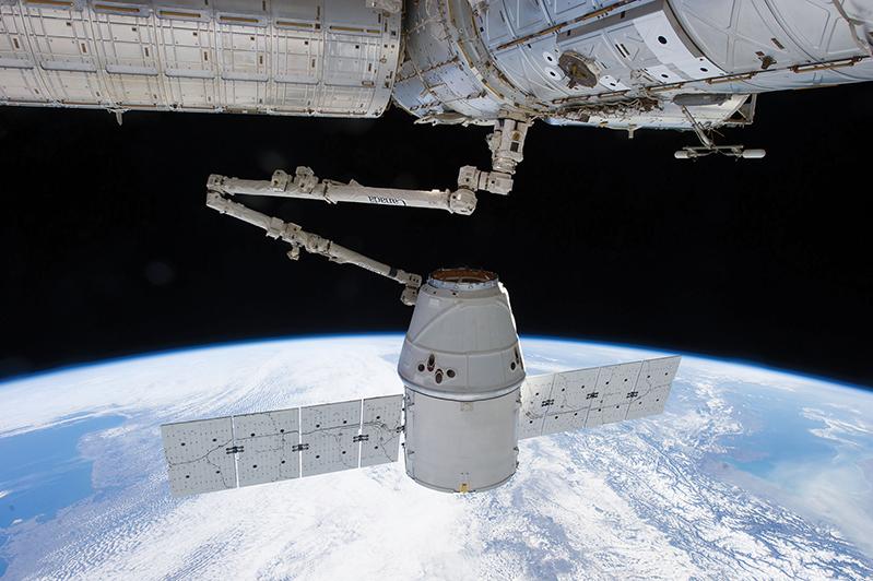 The robotic arm on the space station