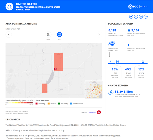 DisasterAWARE Enterprise software screen capture