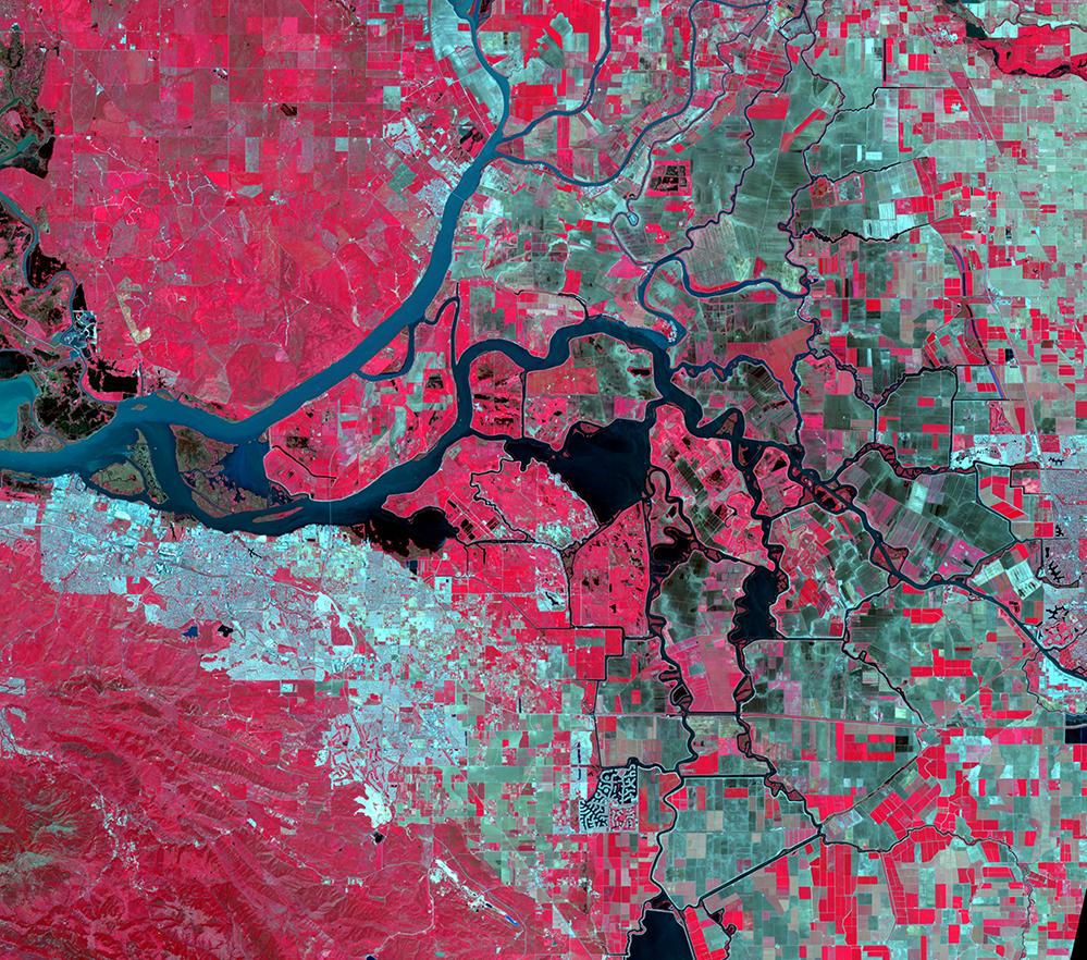 Landsat image of California’s Sacramento-San Joaquin River Delta