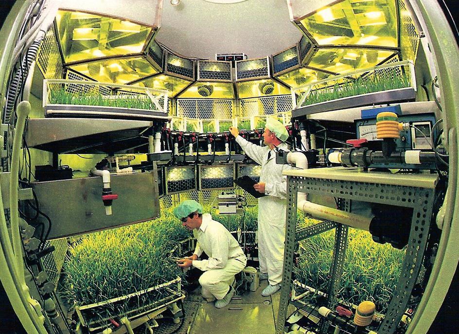 The interior of the Biomass Production Chamber at Kennedy Space Center replicated the closed growing environment astronauts will use in space or on other planets to grow fresh crops. As the first controlled environment vertical farm in the United States, the chamber helped NASA provide critical data for the indoor farming industry. Credit: NASA The interior of the Biomass Production Chamber at Kennedy Space Center