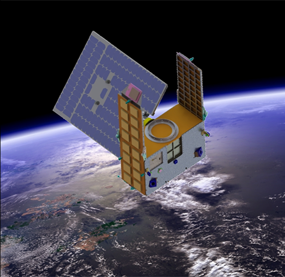 PlanetIQ’s radio occultation satellites are aimed at maximizing signal-to-noise ratios, as well as the number of atmospheric profiles they can gather per day. Credit: PlanetIQ Inc. A PlanetIQ radio occultation satellite depicted above Earth