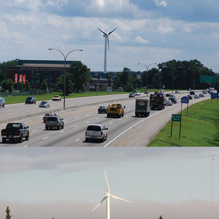 Wind turbine in Rhode Island and Wind turbine in Alaska