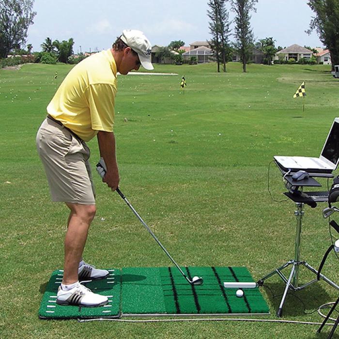 Golfer preparing to take a swing