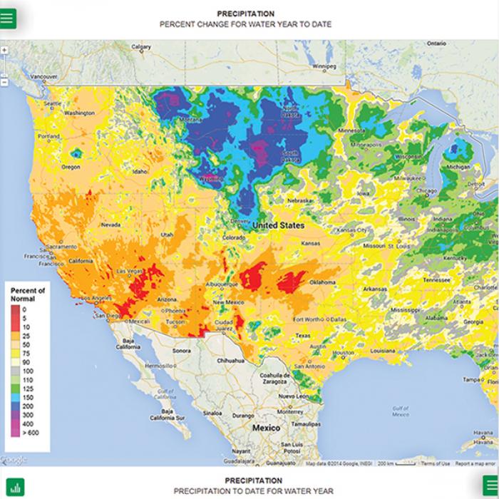 LandViewer data showing a comparison of rainfall over time