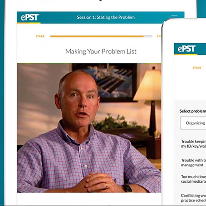 Screen shot of the ePST virtual therapist software