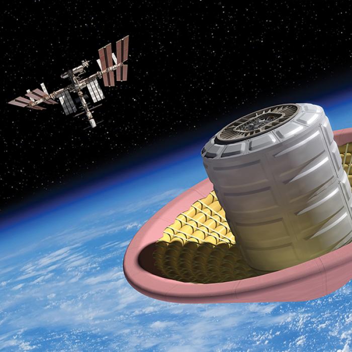 Depiction of inflatable heat shield