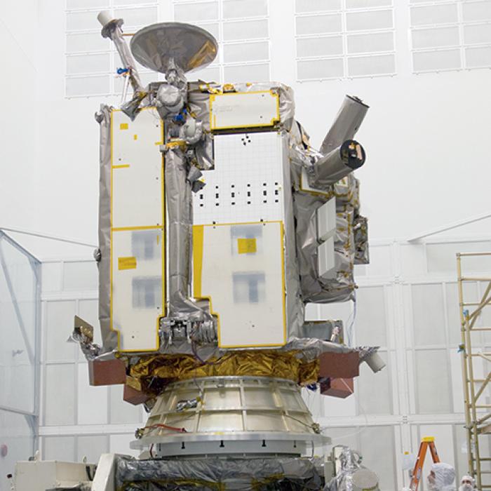 Lunar Reconnaissance Orbiter in a clean room