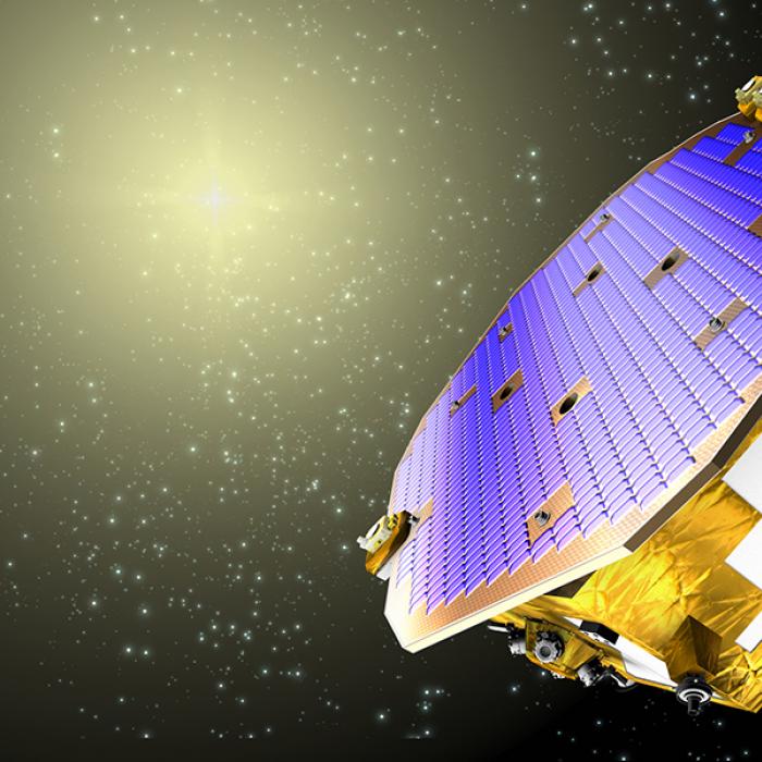 A rendering of the European Space Agency’s LISA Pathfinder craft