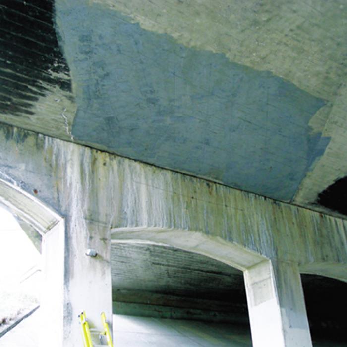 GalvaCorr™ liquid coating applied to concrete bridge