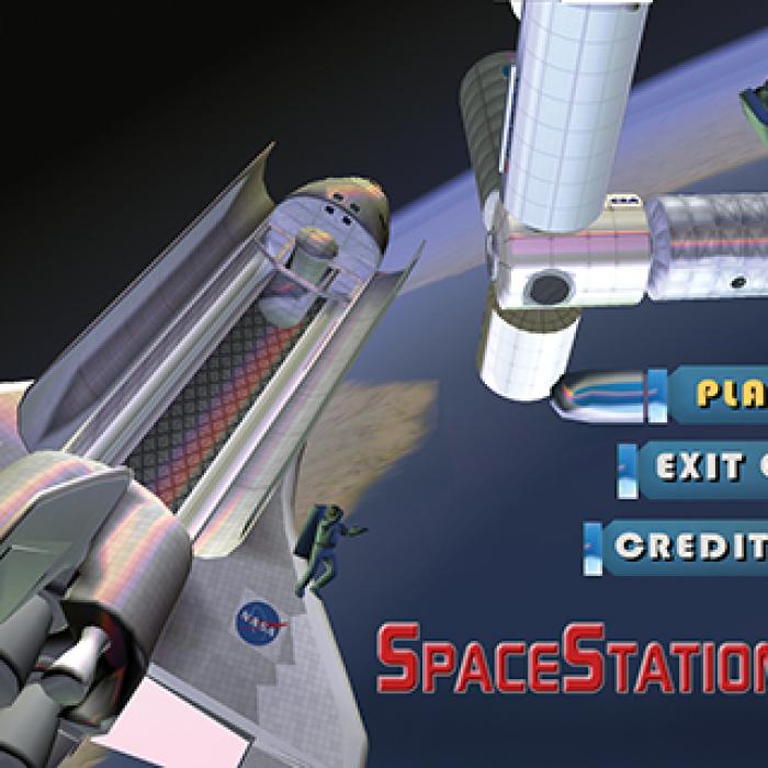 a Space Station Sim video game menu to start the game