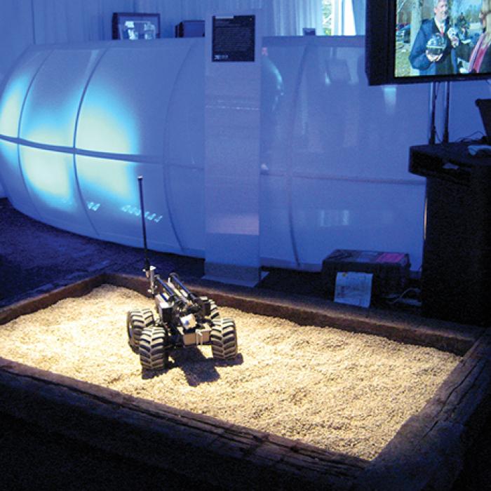 The Multi-function Agile Remote Control Robot (MARCbot) on display at WIRED NextFest