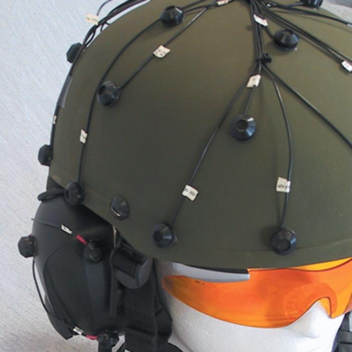 Microphone-instrumented helmet