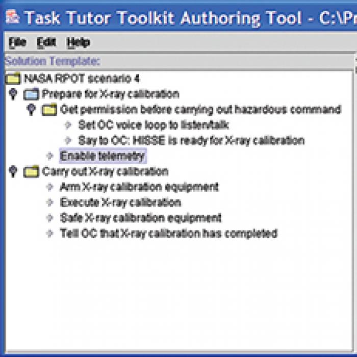 Screen shot from the T3 Authoring Tool 