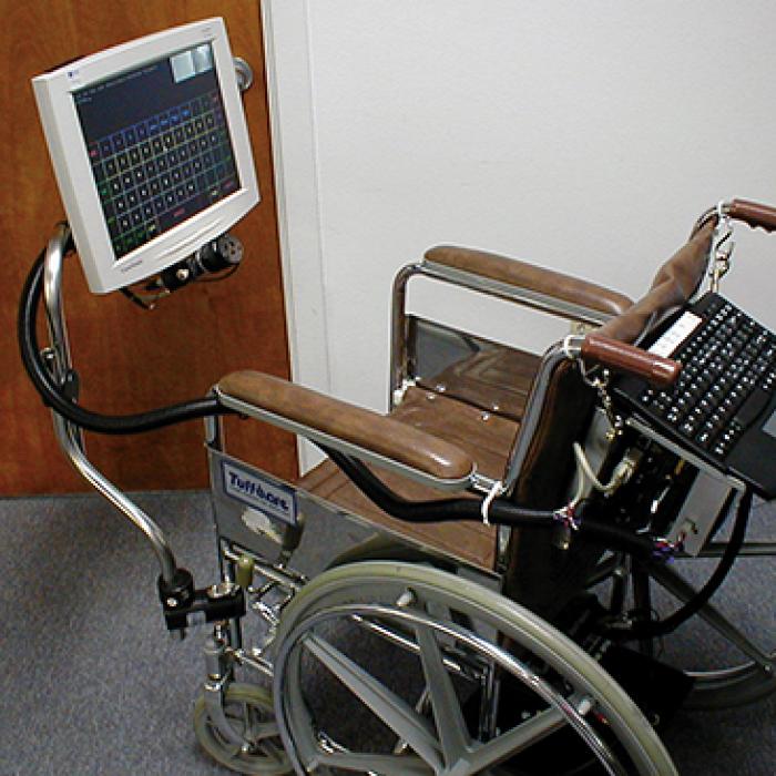Eyegaze System conveniently mounted on a wheelchair