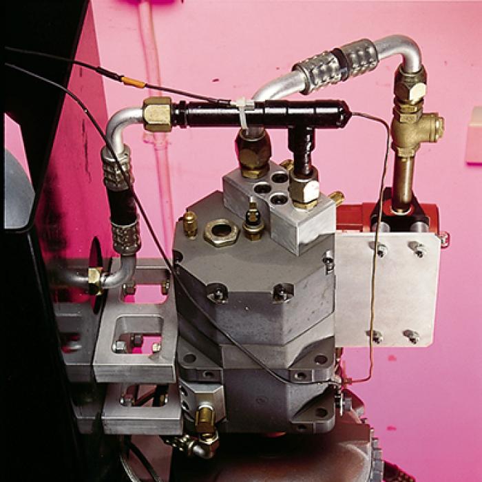 Orbital VaneTM compressor, shown here operating in a metering system for a micro-turbine alternator.