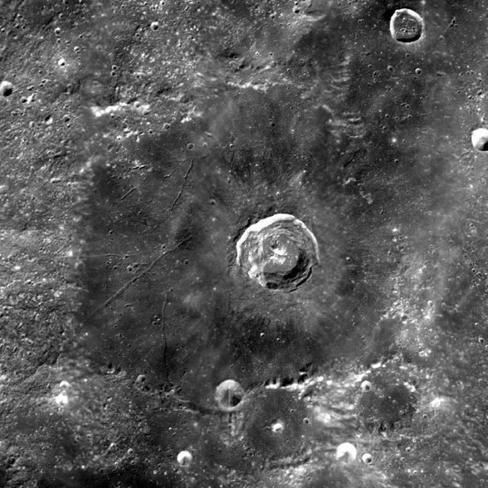 Lacus Mortis (Lake of the Dead) on the near side of the lunar surface