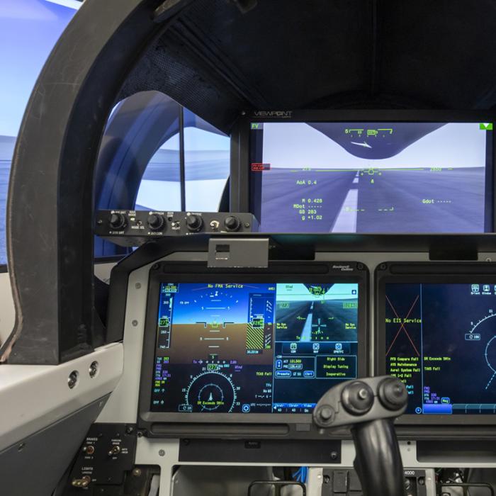 A rendering of the X-59 cockpit digital display