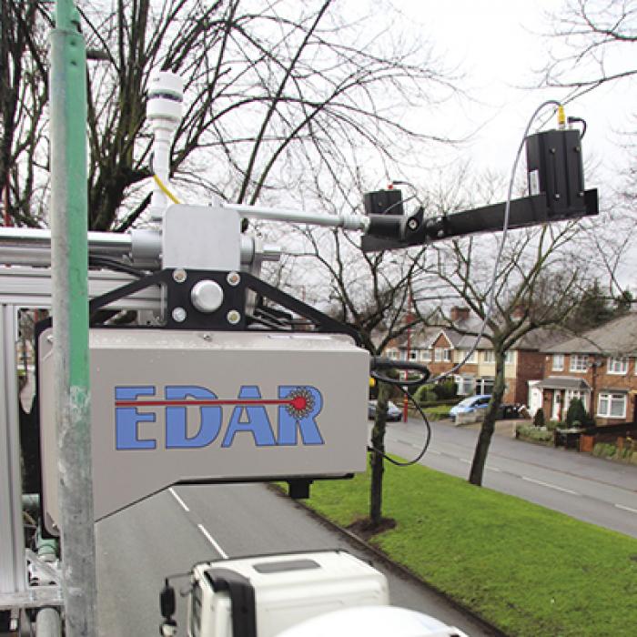 Emissions Detection and Reporting System installed over road