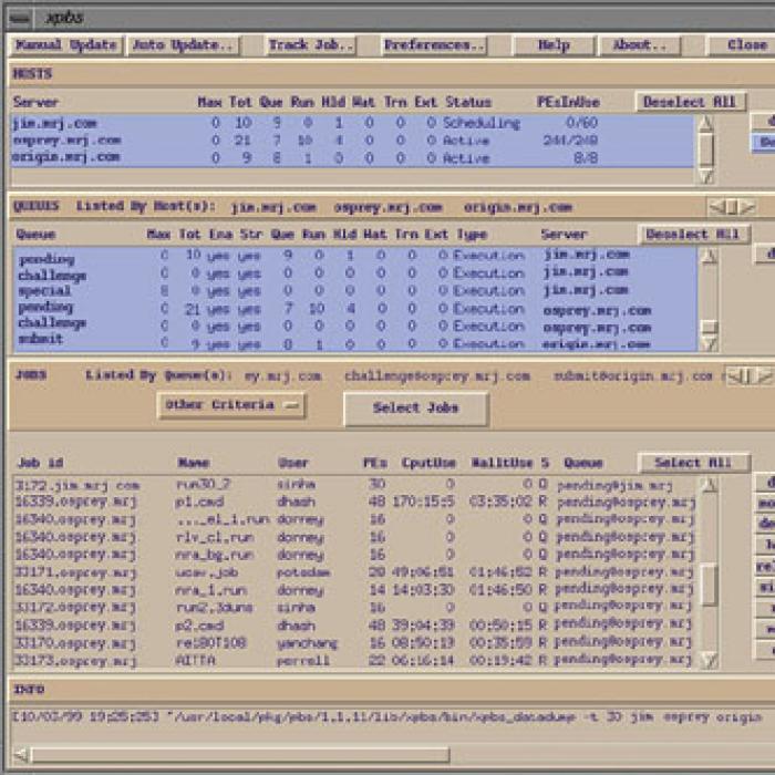 computer screen shot PBS technology offers users a single coherent interface complete with a usage data log for ultimate efficiency