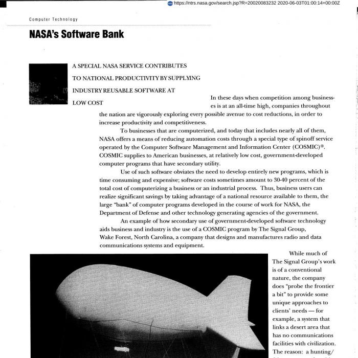 NASA's Software Bank (SINDA 1985/FLUINT)