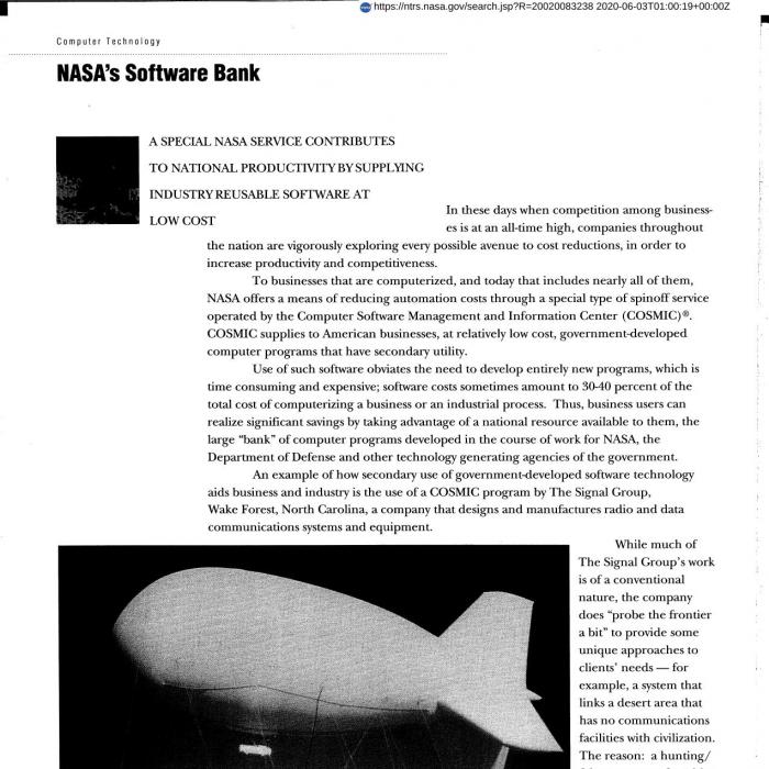 NASA's Software Bank (NETS)