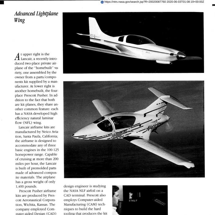Advanced Lightplane Wing