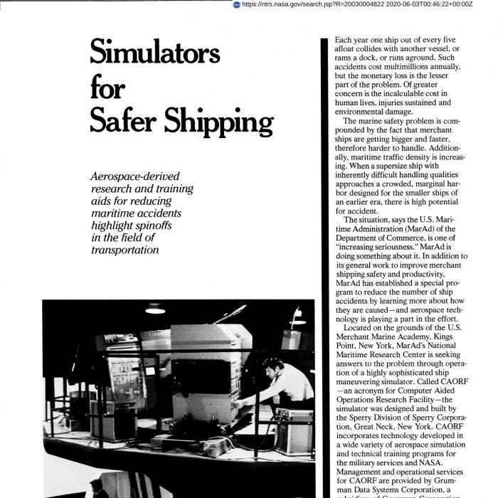 Simulators for Safer Shipping