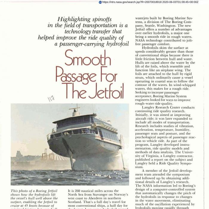 Smooth Passage for the Jetfoil