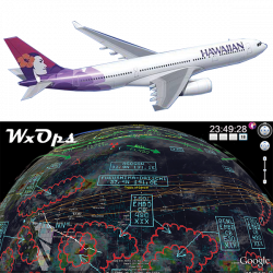 Hawaiian Airlines airplane WxAzygy interface