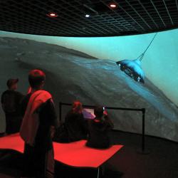 Dome theater showing Curiosity landing