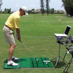 Golfer preparing to take a swing