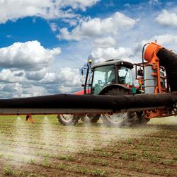 Combine spraying seeds