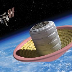 Depiction of inflatable heat shield