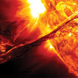 Red solar flare