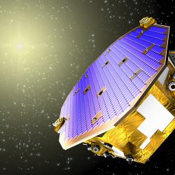 A rendering of the European Space Agency’s LISA Pathfinder craft