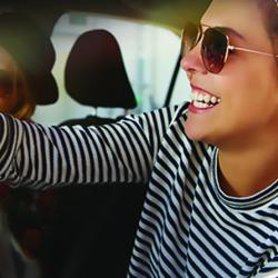 Two women in a car