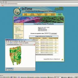 Crop management software screen shot