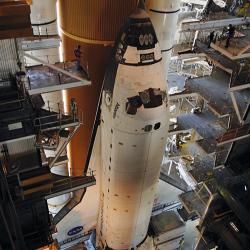 Space Shuttle being prepared for launch