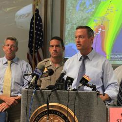 Maryland governor Martin O’Malley in the state’s Emergency Operations Center