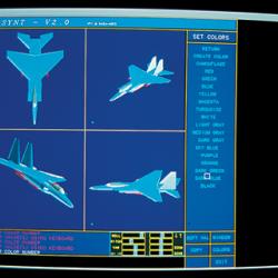 Computer screen with aircraft designer software running