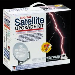 A consumer upgrade kit used in the protection of small satellite dishes