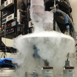 NASA’s Cryostat CS-500, pictured here as it cools down to cryogenic temperatures, at NASA’s Kennedy Space Center