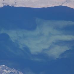 An image of California’s Salton Sea taken by astronauts aboard the space station shows an algal bloom