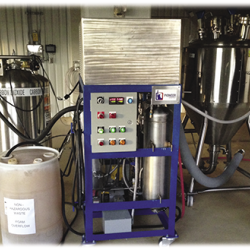 Pioneer Energy’s CO2 Craft Brewery Recovery System can recapture about five tons of carbon dioxide per month, enough for a brewery that generates up to about 60,000 barrels per year, and units can be stacked to increase that capacity. CO2 Craft Brewery Recovery System and tanks